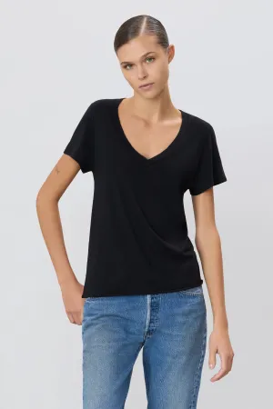 Chloe V Neck Tee - Black