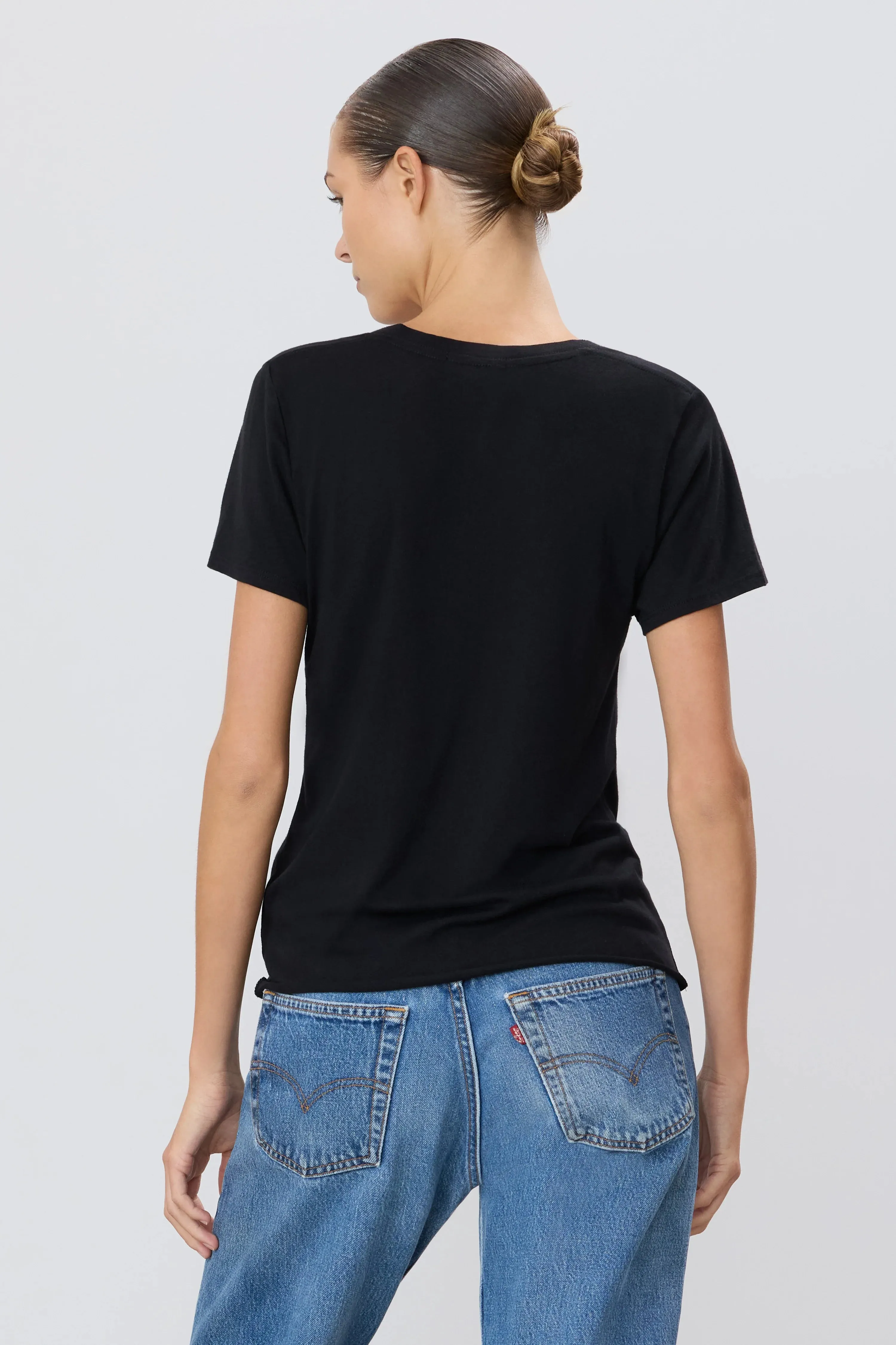 Chloe V Neck Tee - Black