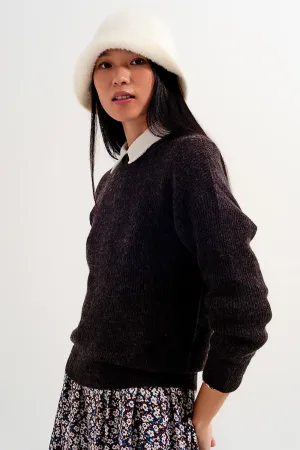 Chocolate crew neck jumper
