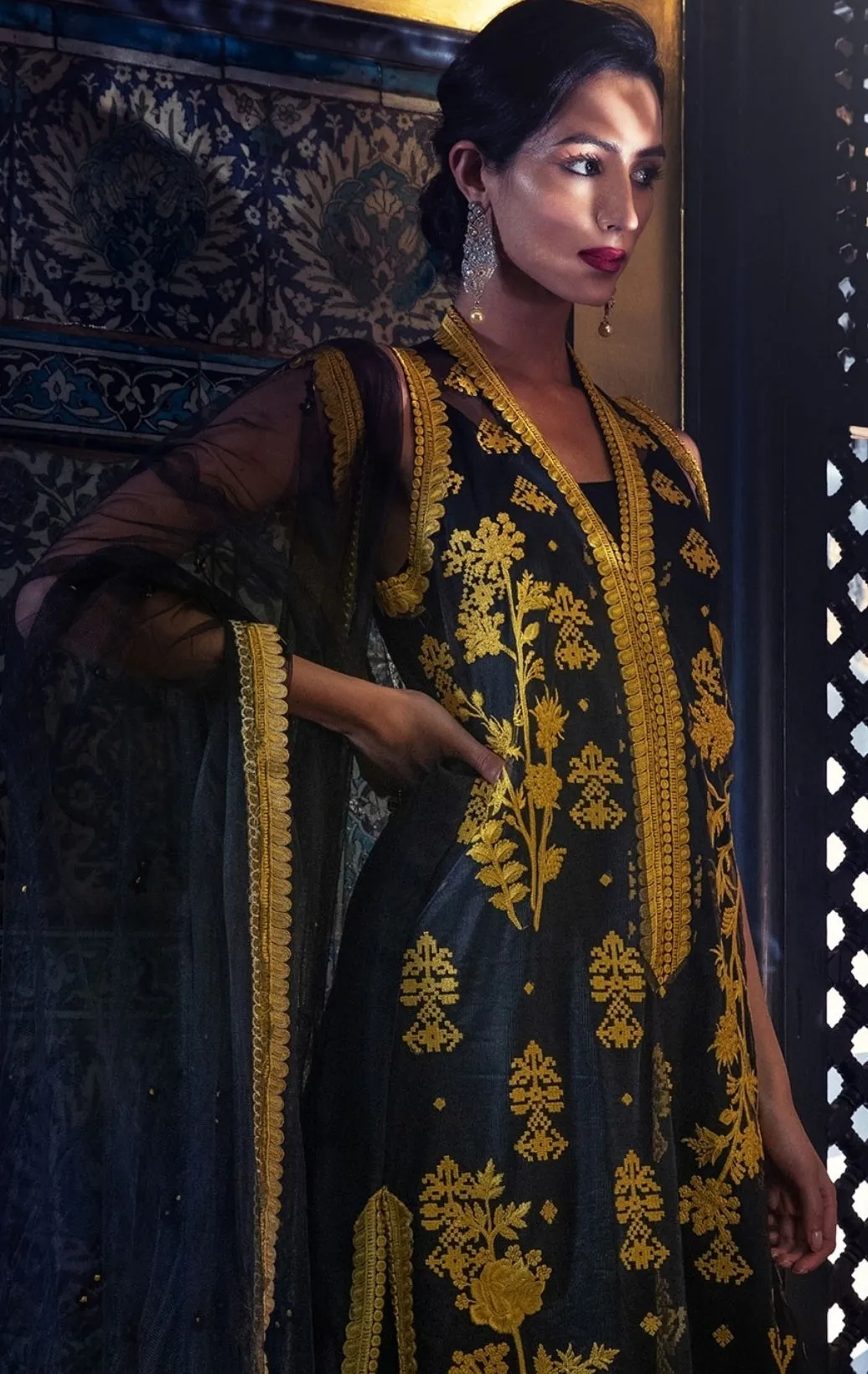 Classy Pakistani designer dress online shopping # P2634