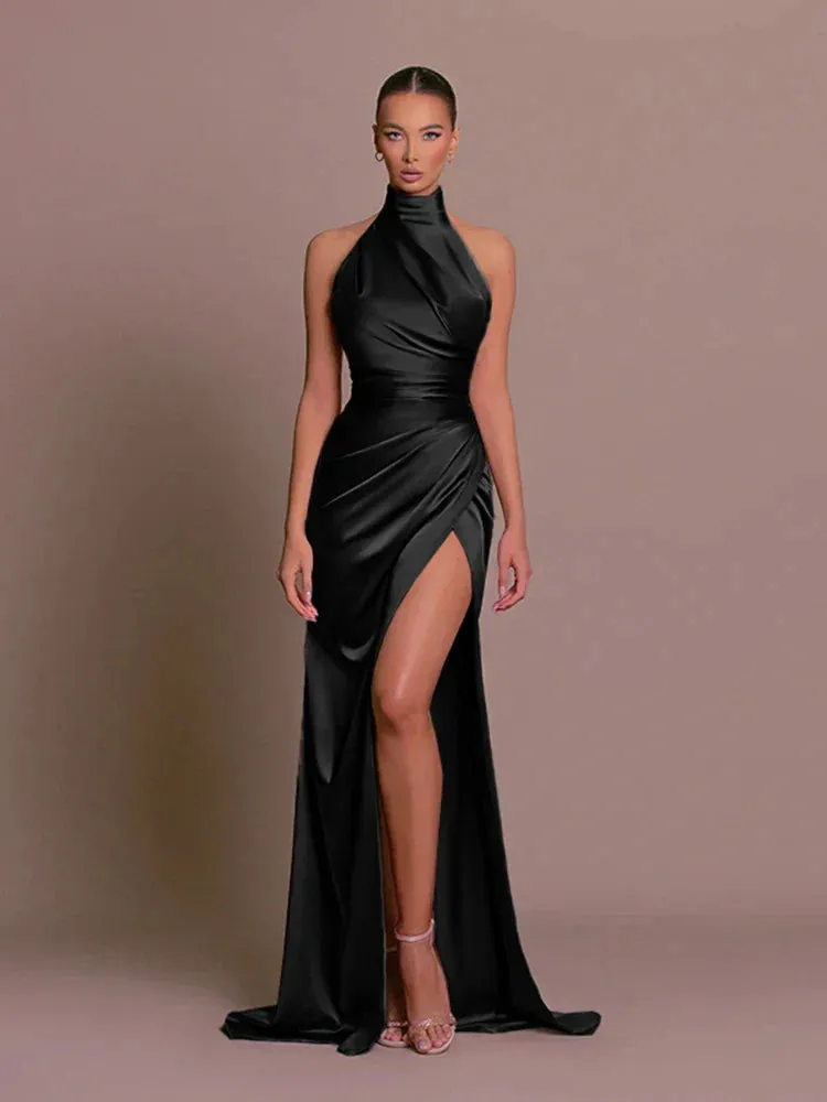 Cleo - Sleek Slit Maxi Dress