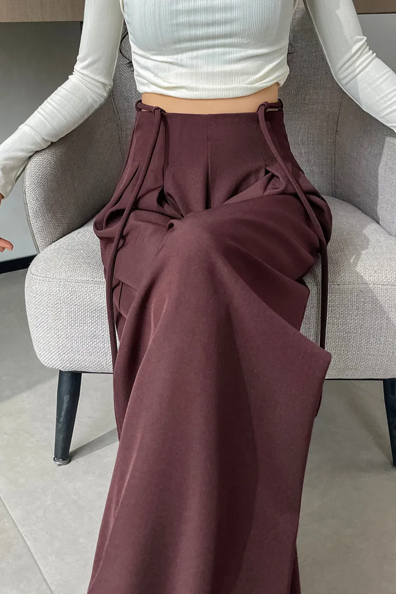 Comfortable Wide-Leg Trousers with Drawstring Waist for Women