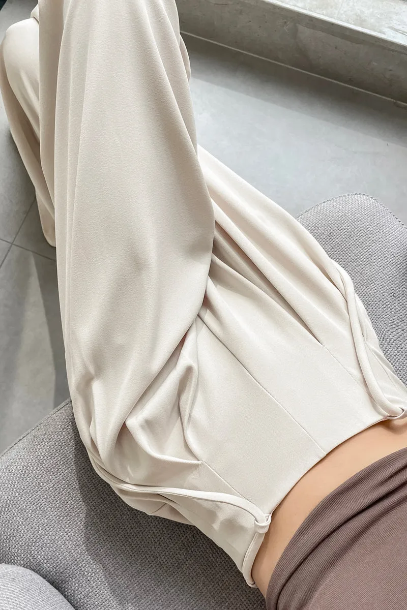 Comfortable Wide-Leg Trousers with Drawstring Waist for Women