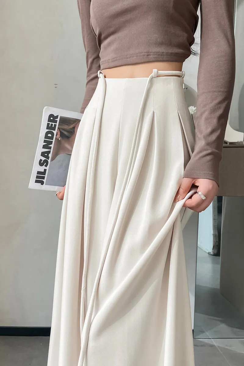 Comfortable Wide-Leg Trousers with Drawstring Waist for Women