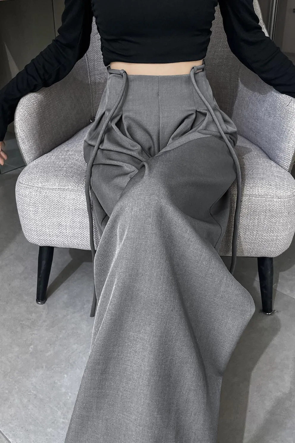 Comfortable Wide-Leg Trousers with Drawstring Waist for Women