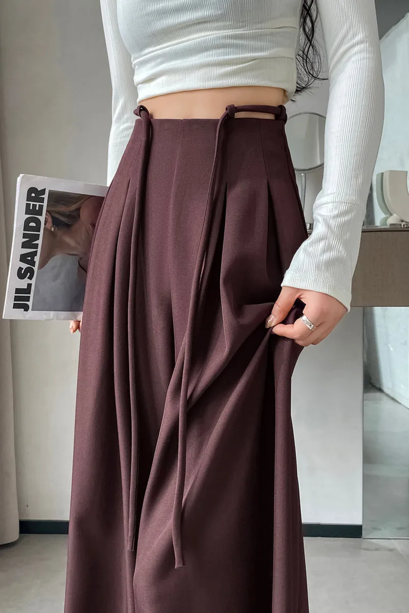 Comfortable Wide-Leg Trousers with Drawstring Waist for Women