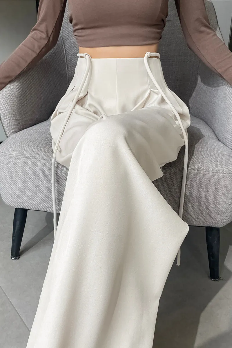 Comfortable Wide-Leg Trousers with Drawstring Waist for Women