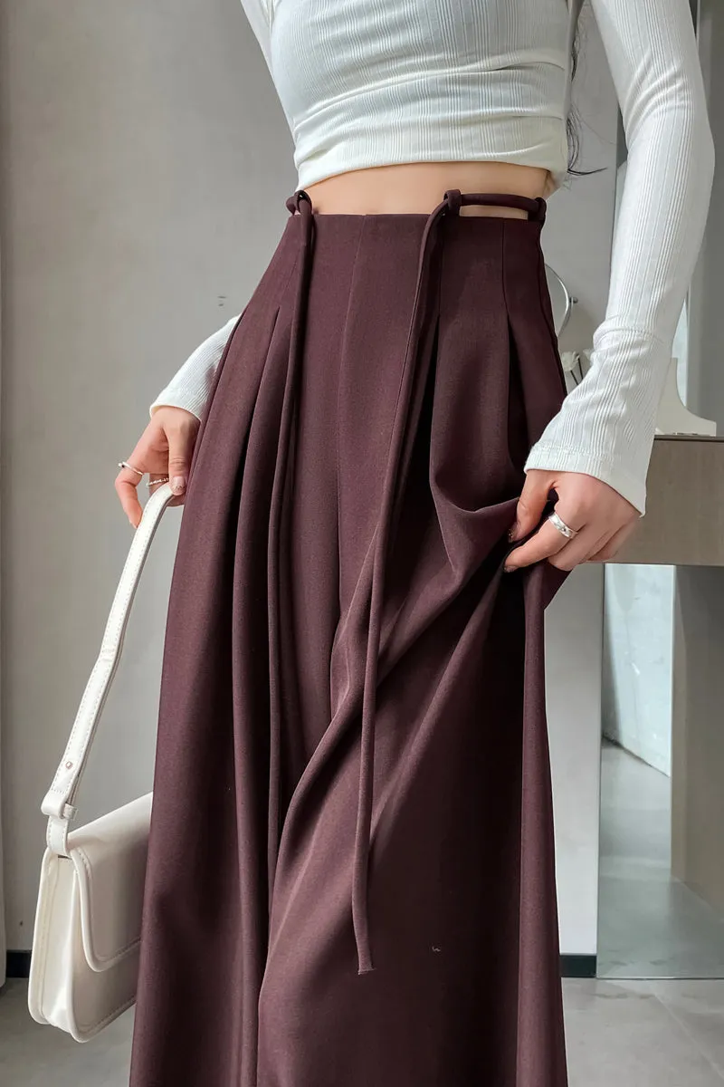 Comfortable Wide-Leg Trousers with Drawstring Waist for Women