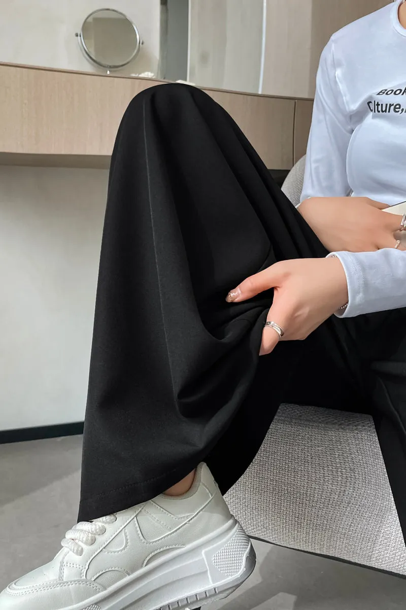 Comfortable Wide-Leg Trousers with Drawstring Waist for Women