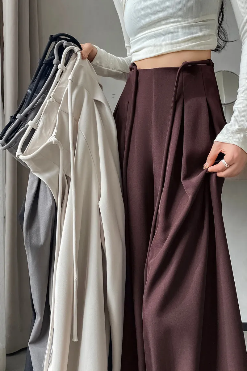 Comfortable Wide-Leg Trousers with Drawstring Waist for Women