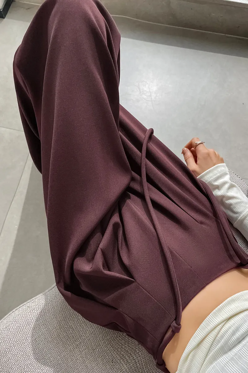 Comfortable Wide-Leg Trousers with Drawstring Waist for Women