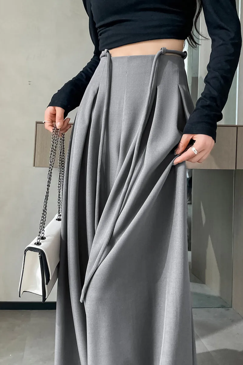 Comfortable Wide-Leg Trousers with Drawstring Waist for Women