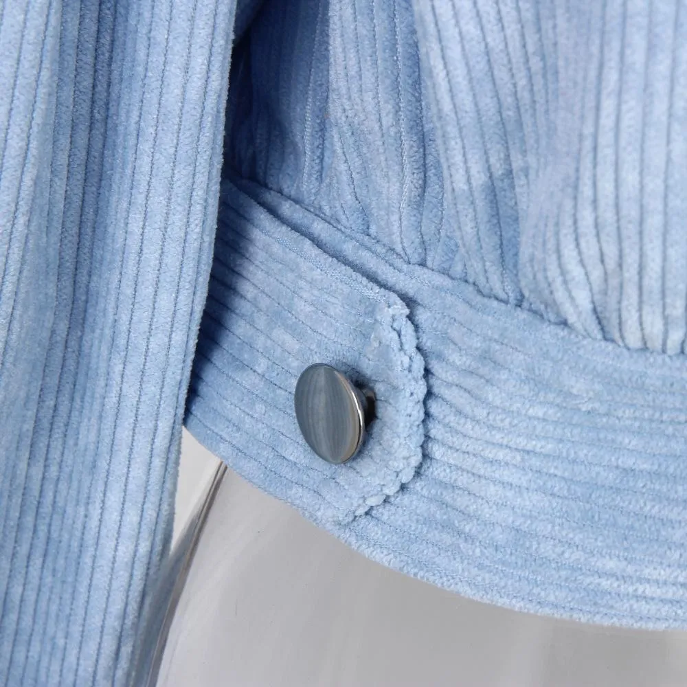 Corduroy Long Sleeve Coat Tops