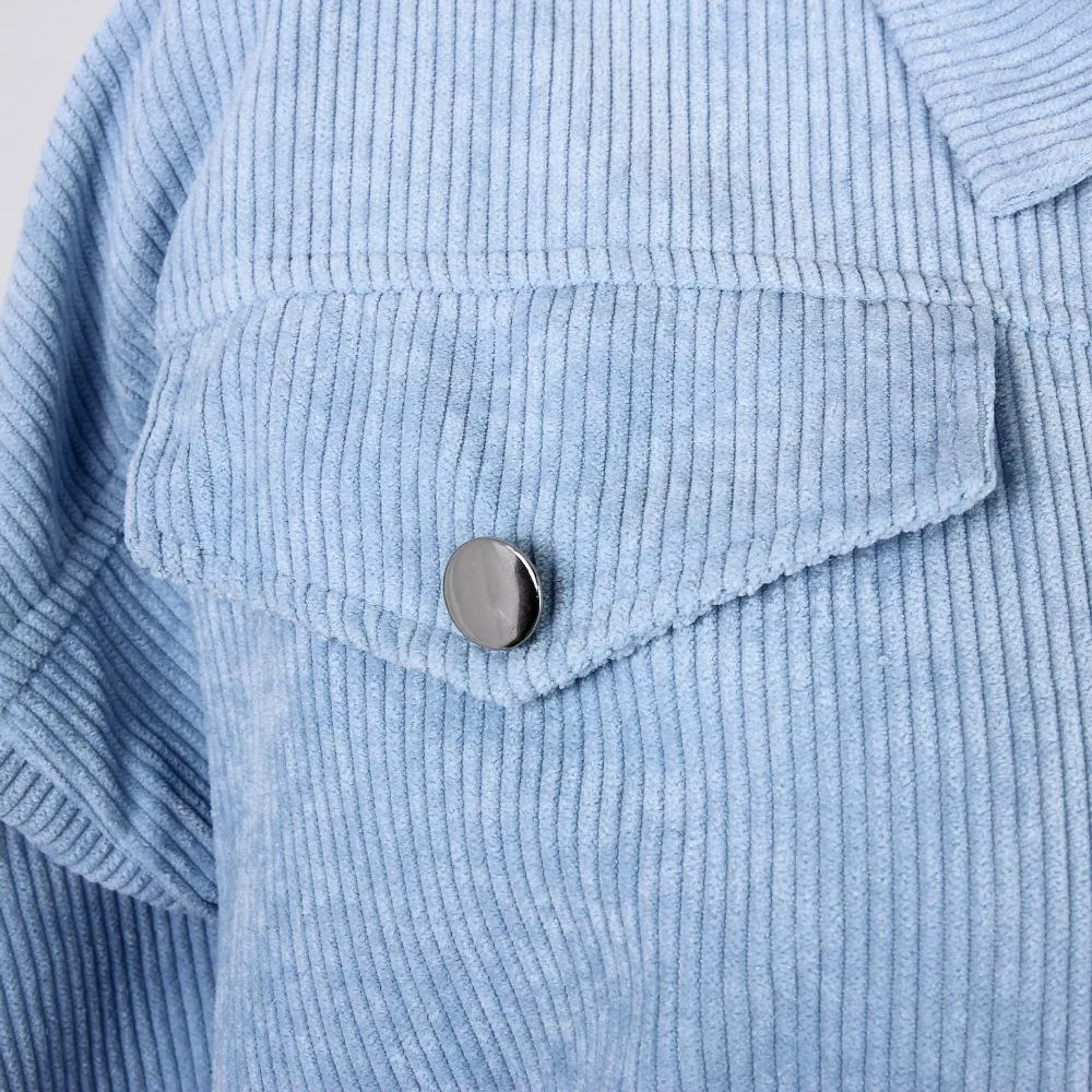 Corduroy Long Sleeve Coat Tops