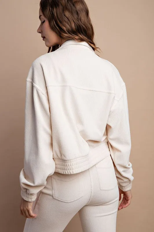 CORDUROY MOCK NECK JACKET (part of a set)