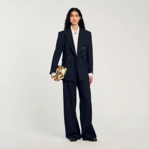 Courbevoie Striped Suit Jacket Black