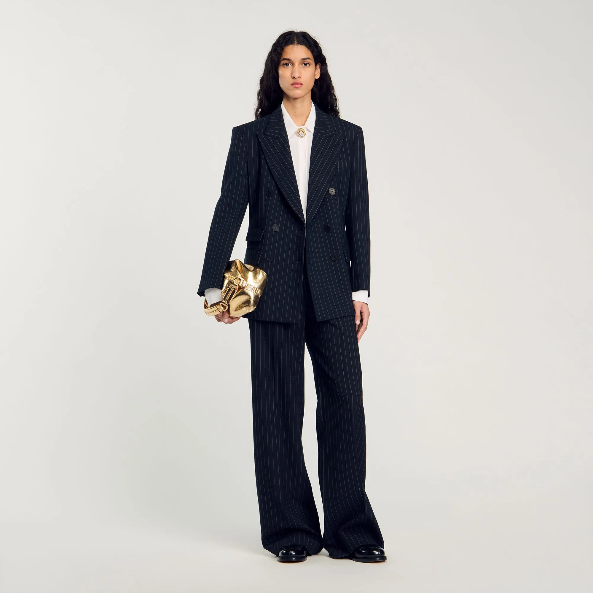 Courbevoie Striped Suit Jacket Black