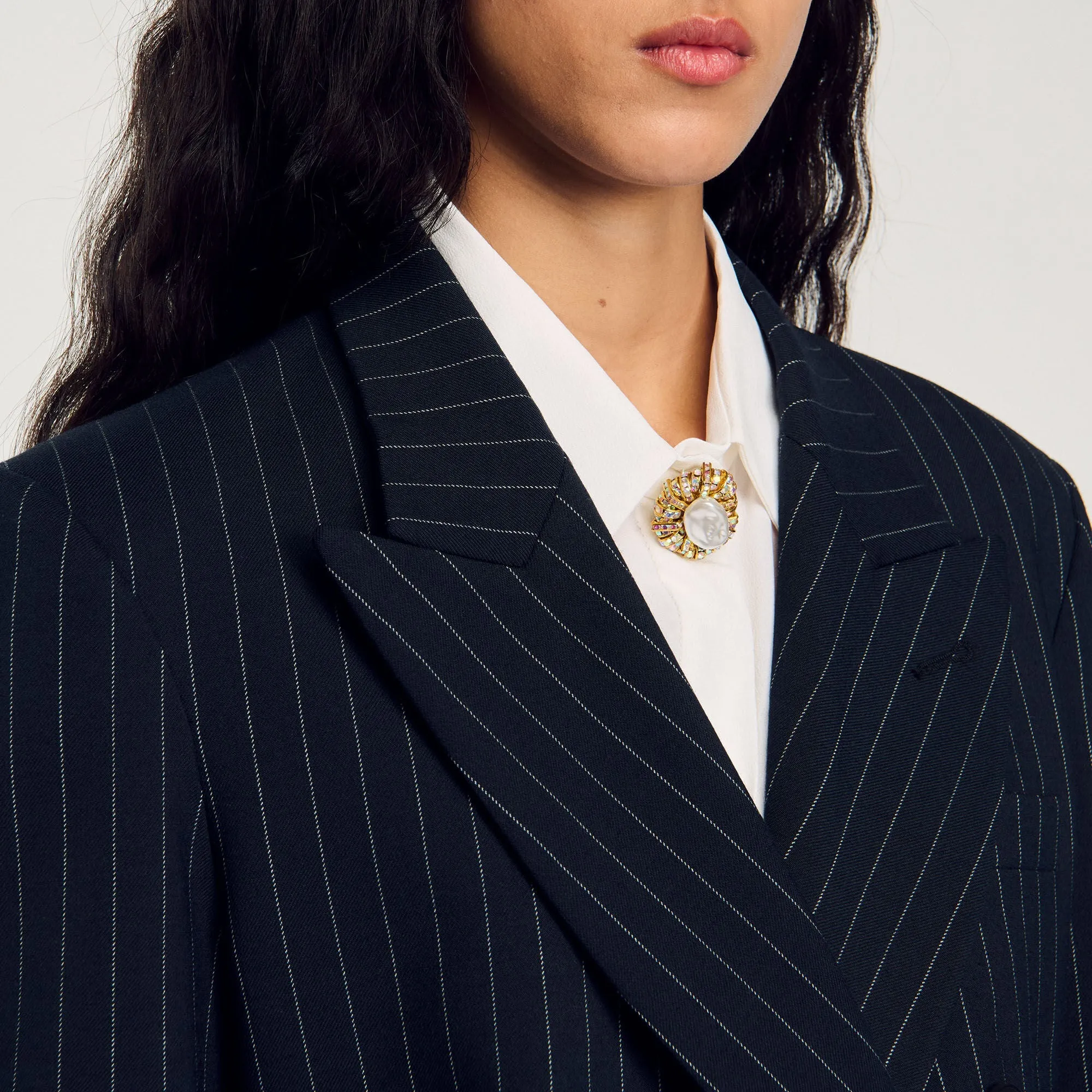 Courbevoie Striped Suit Jacket Black
