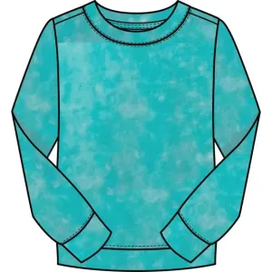 CR Kids Cloud Wash Long Sleeve Pop Over Terry Sweatshirt - Turquoise
