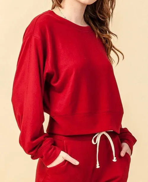 Crew Neck Soft Flannel Sweatshirt