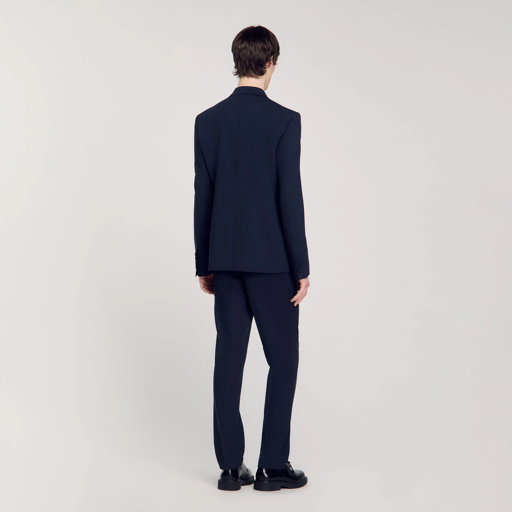 Croise Mode Veste Double Breasted Suit Jacket Navy Blue