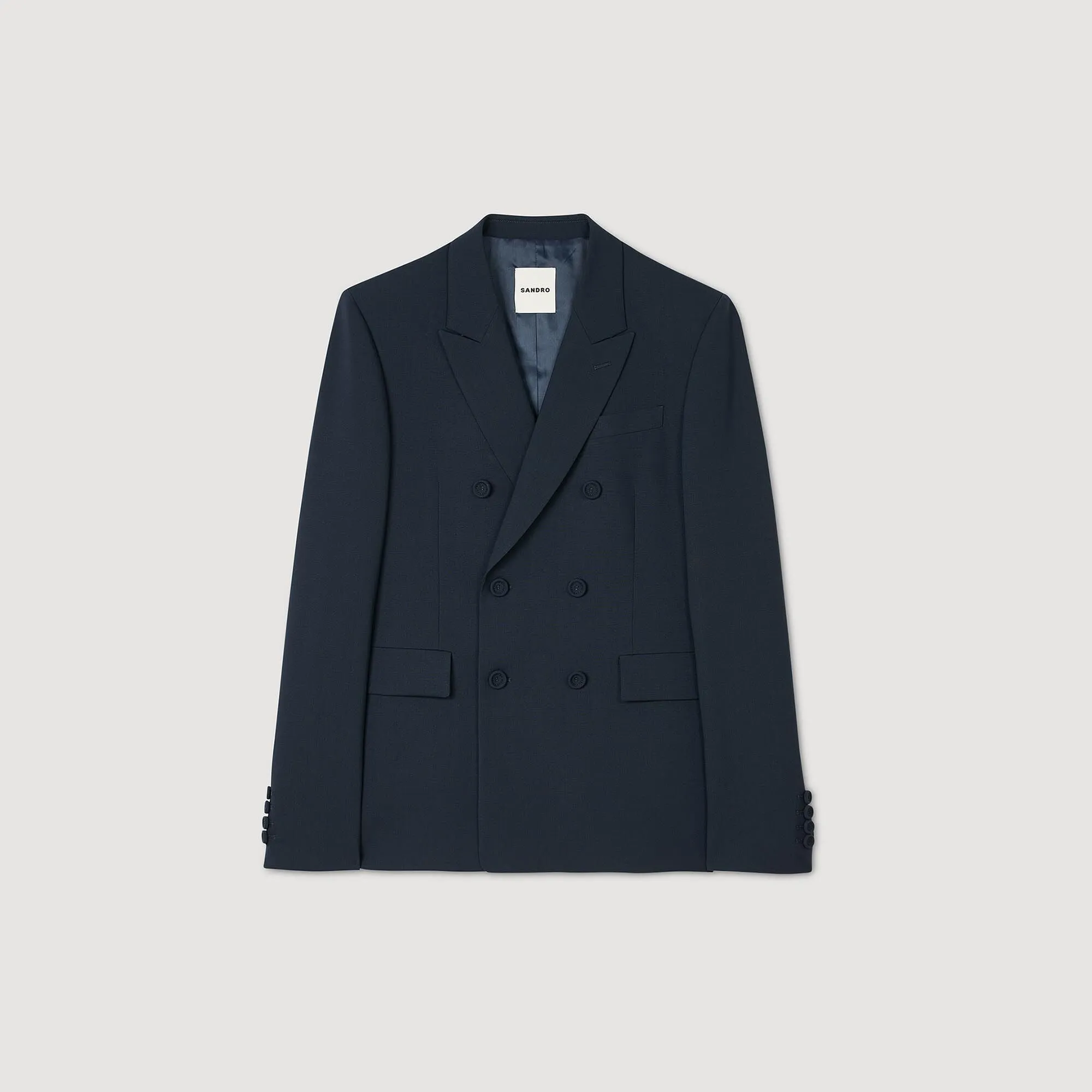 Croise Mode Veste Double Breasted Suit Jacket Navy Blue