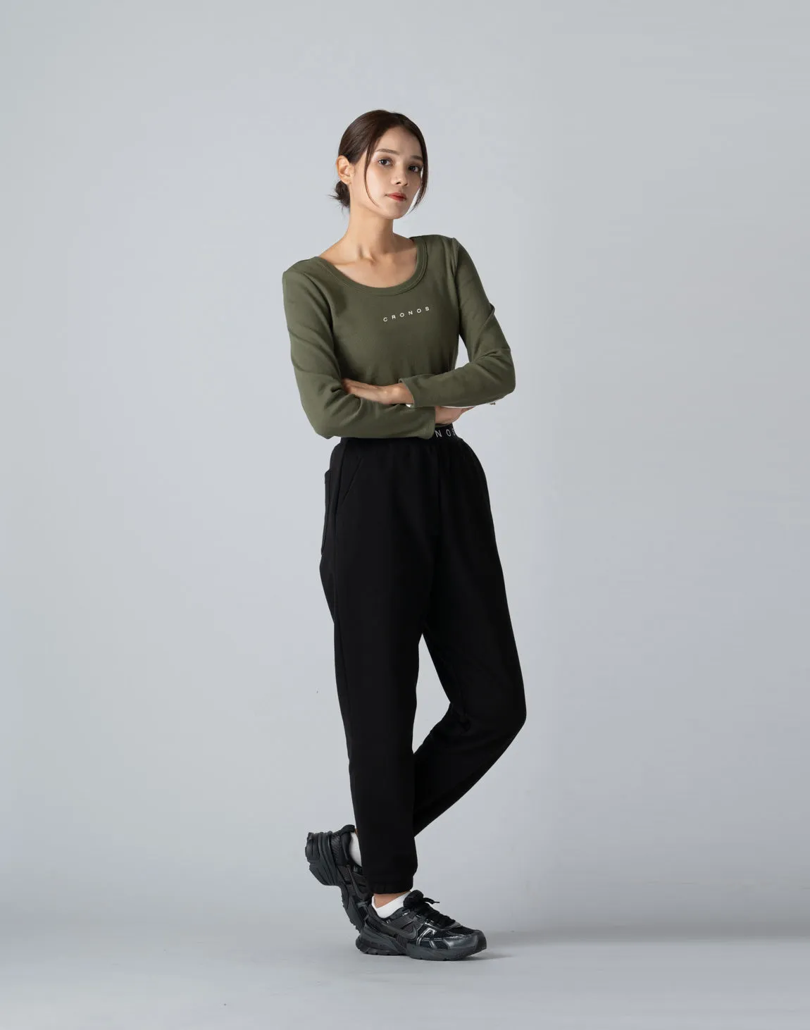 CRONOS WOMEN 2WAY LONG SLEEVE【KHAKI】