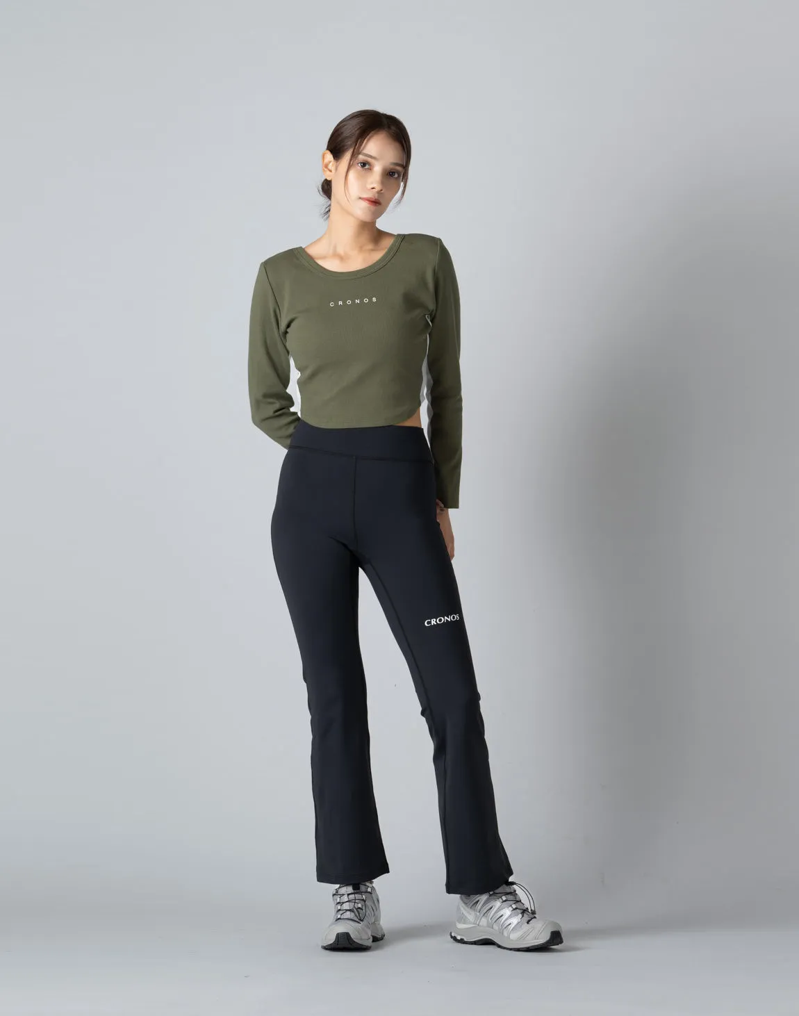 CRONOS WOMEN 2WAY LONG SLEEVE【KHAKI】