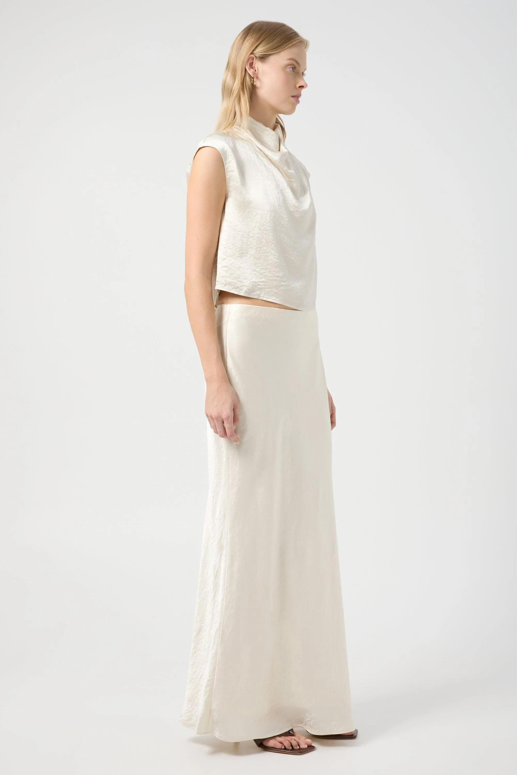 CRUSH DRAPE TANK | CREAM