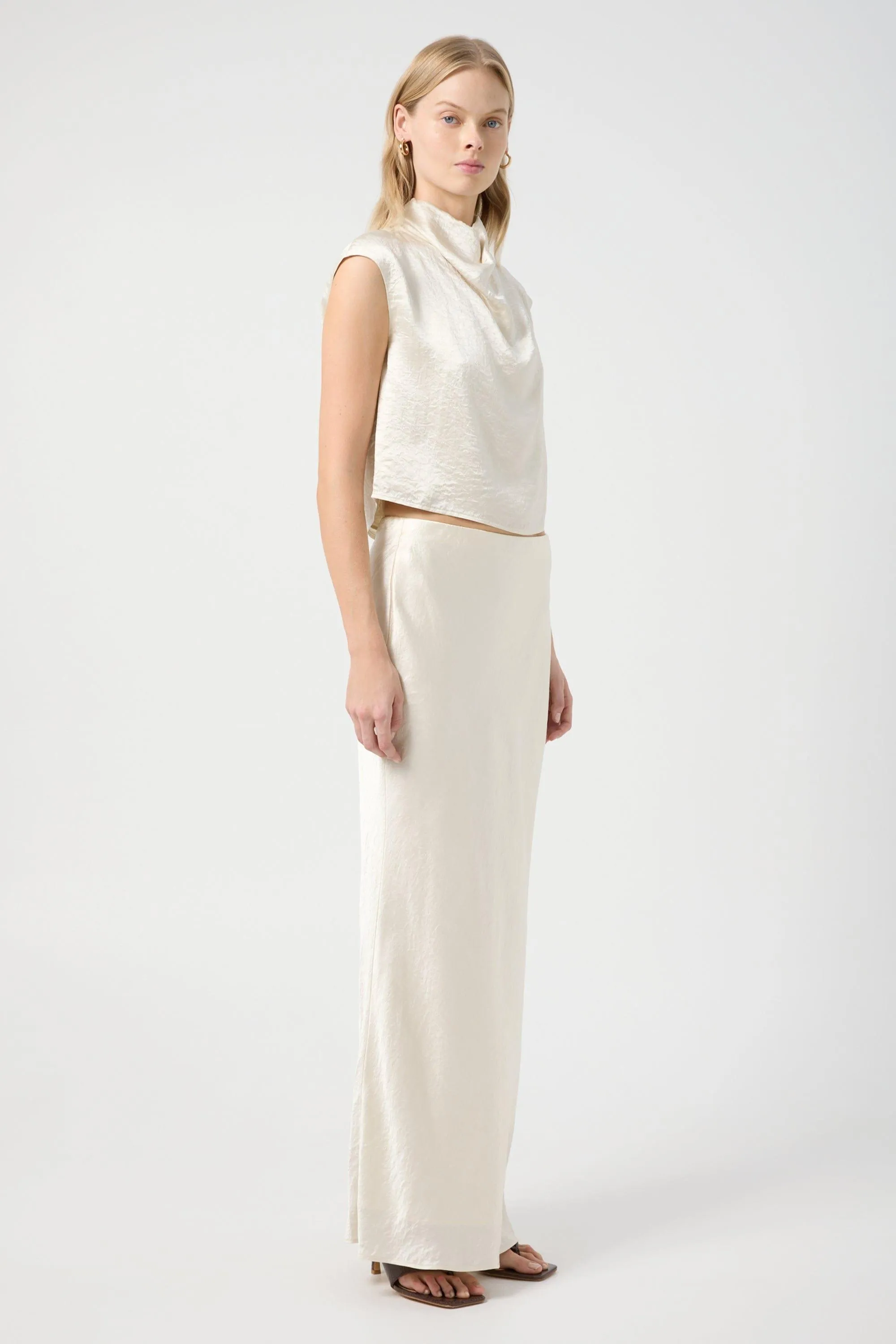 CRUSH DRAPE TANK | CREAM
