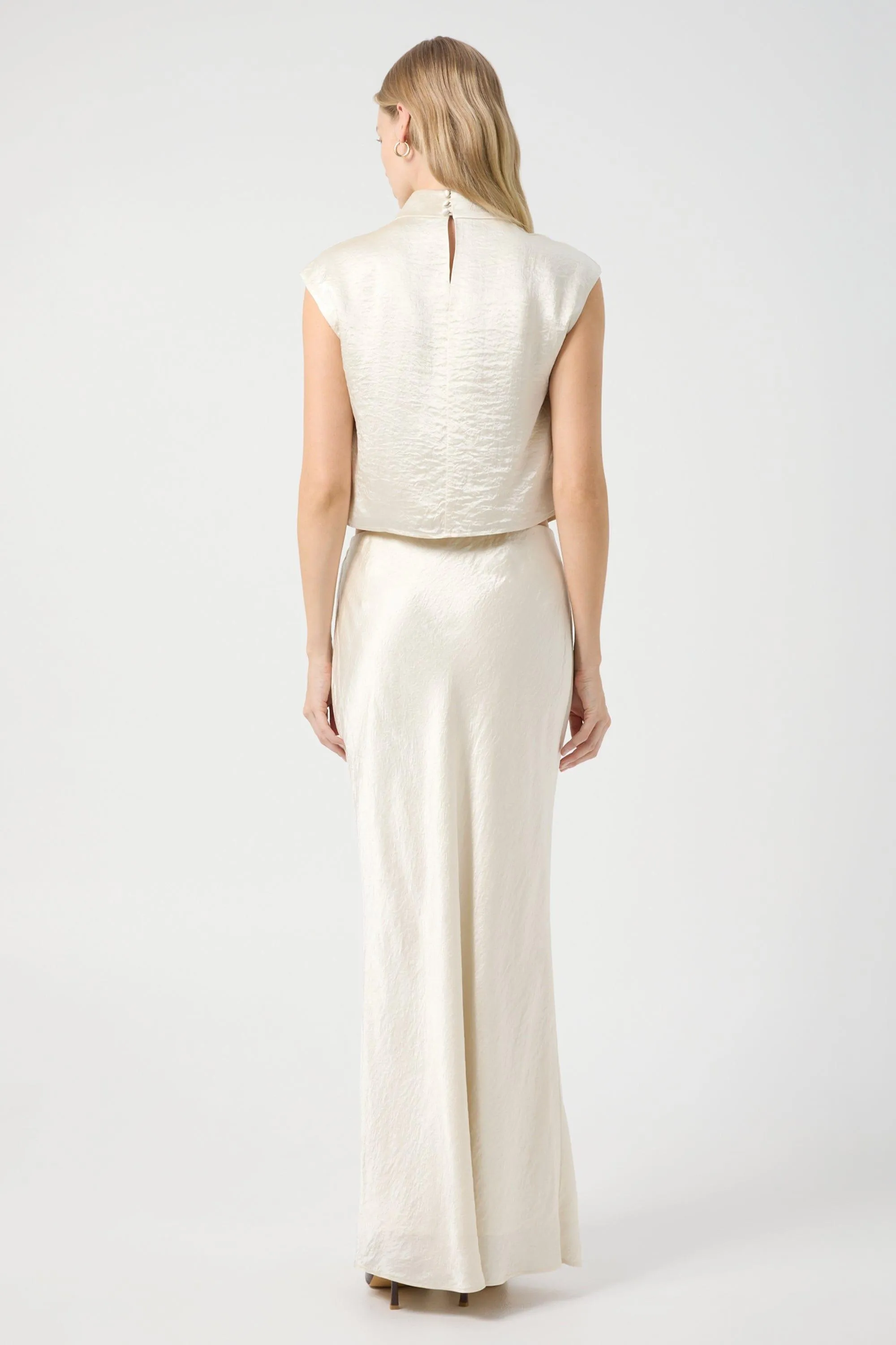 CRUSH DRAPE TANK | CREAM