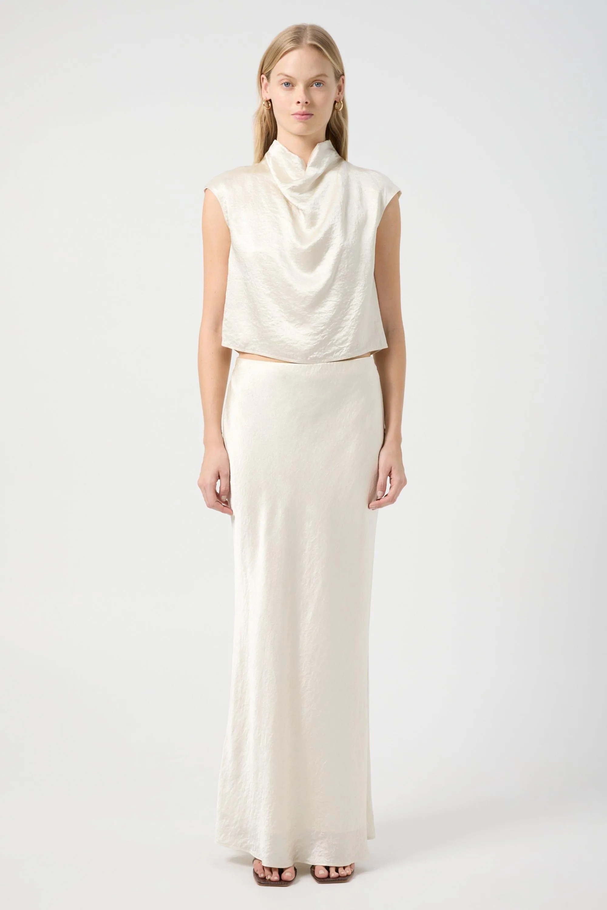 CRUSH DRAPE TANK | CREAM
