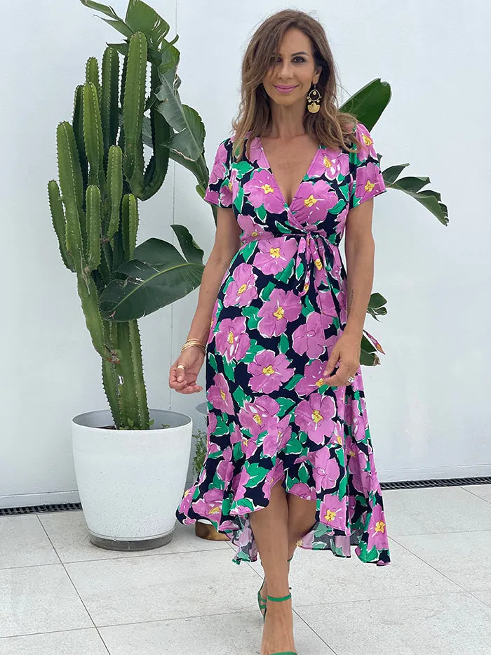 Daisy Days Wrap Dress - Navy