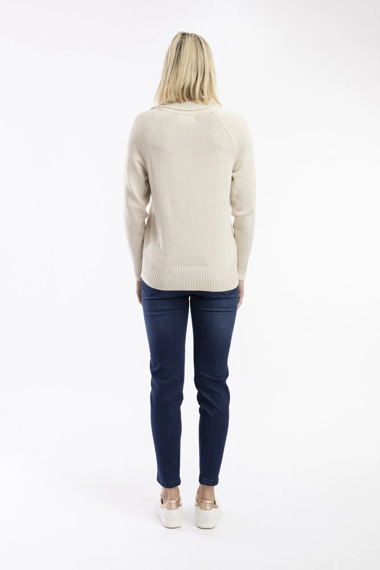 Dark Denim Pull On Jeans - Orientique