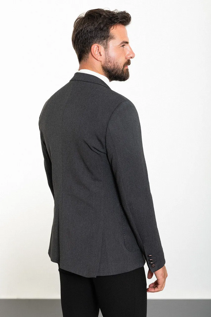 Dark Grey Double-Breasted Blazer