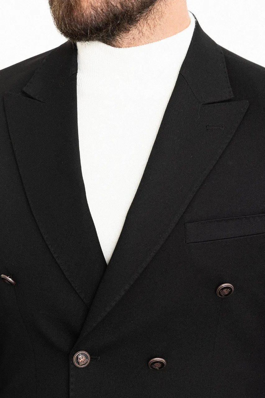Dark Grey Double-Breasted Blazer