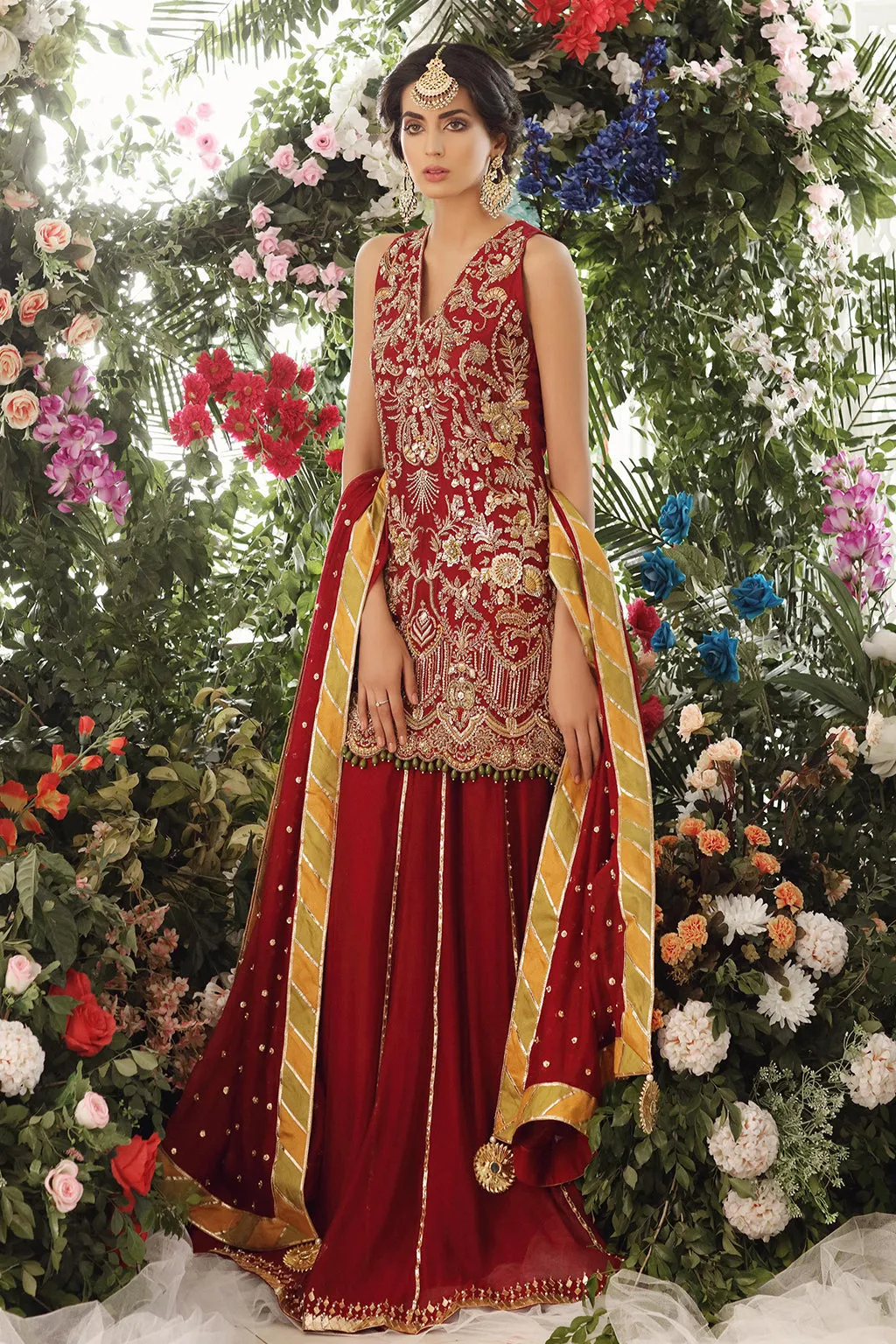 Deep Maroon Shirt Lehenga for Pakistani Wedding Dresses
