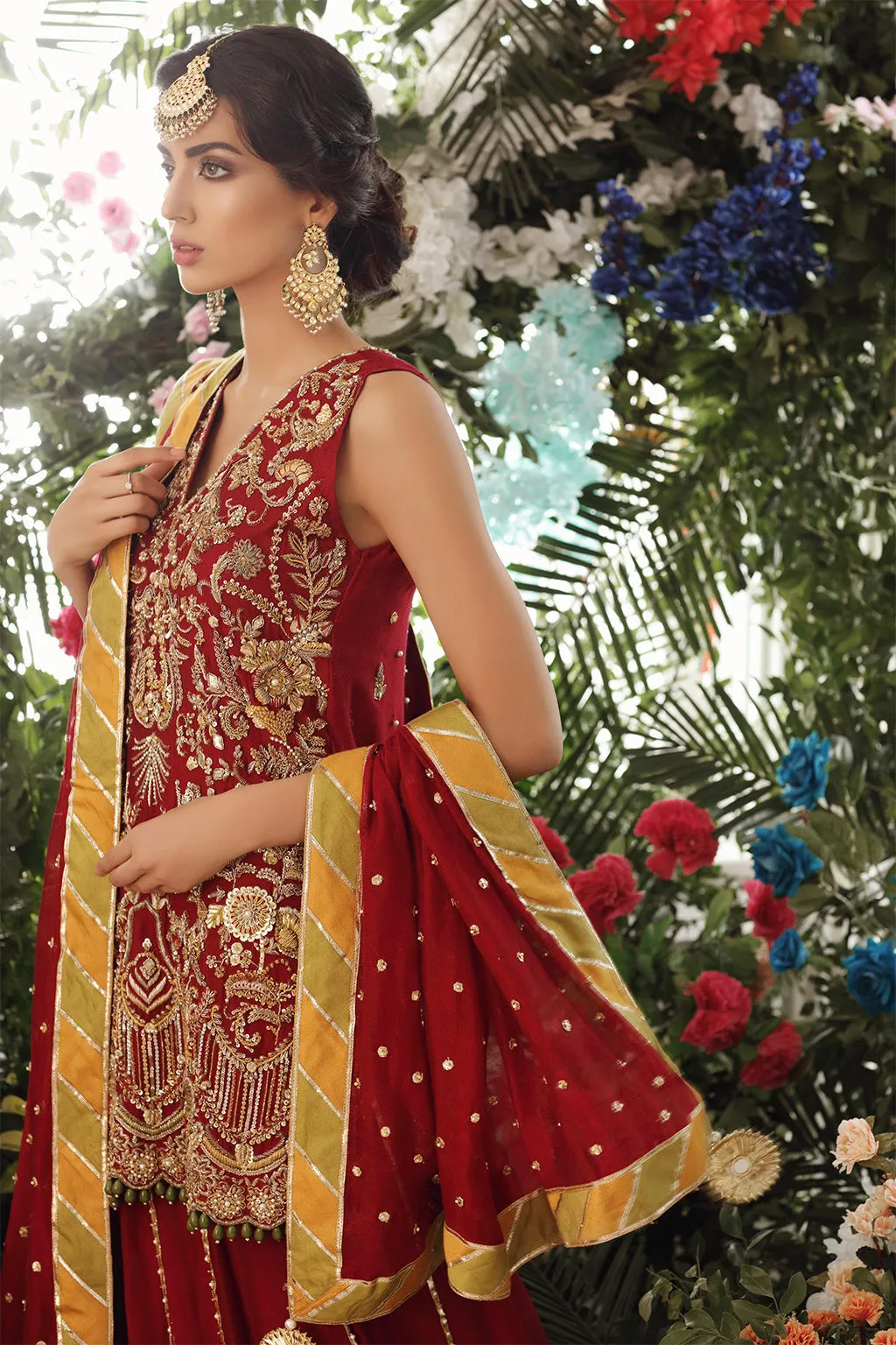 Deep Maroon Shirt Lehenga for Pakistani Wedding Dresses