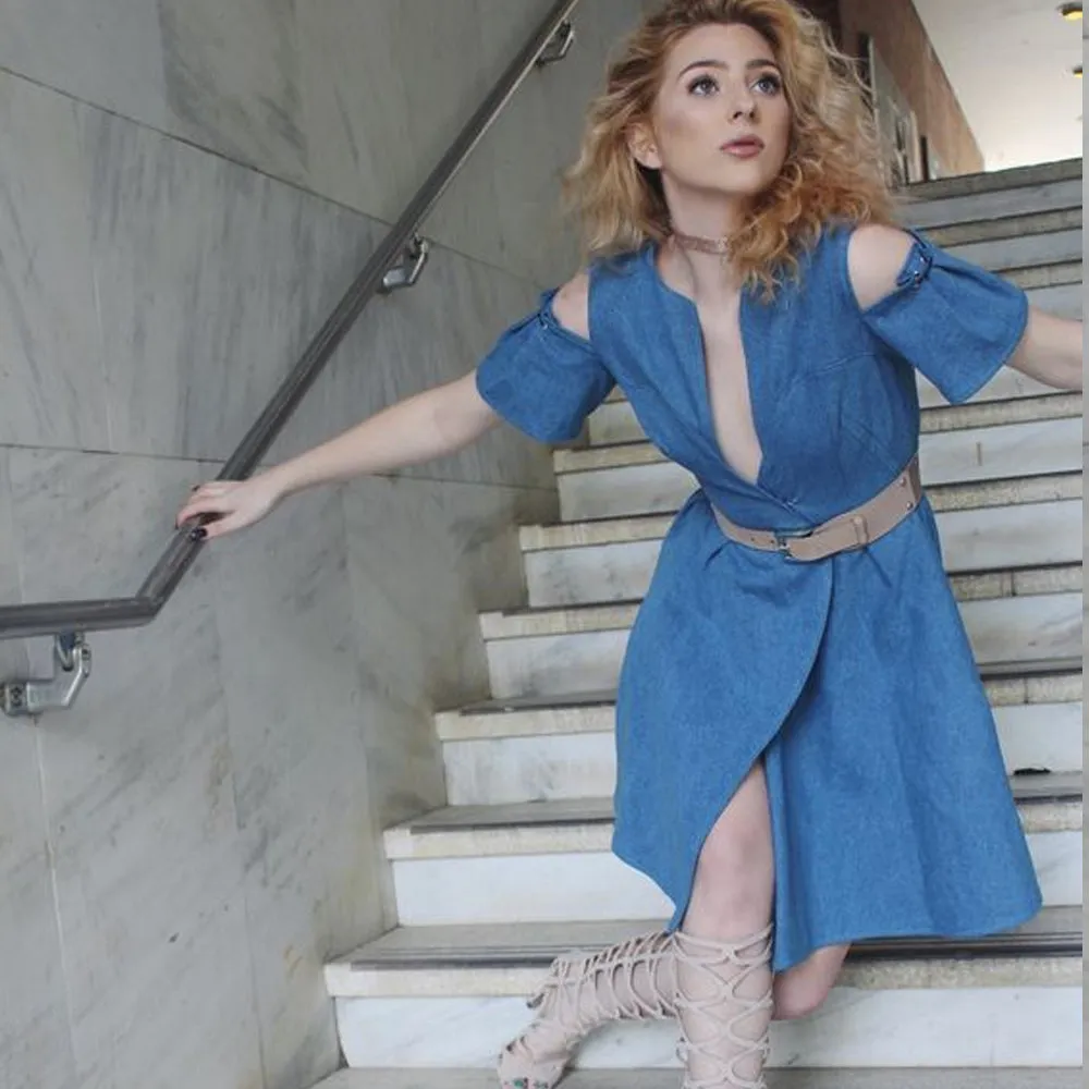 Denim Wrap Dress