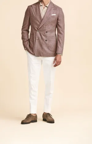 Di Pray Mauve & Light Pink Pure Silk Glencheck