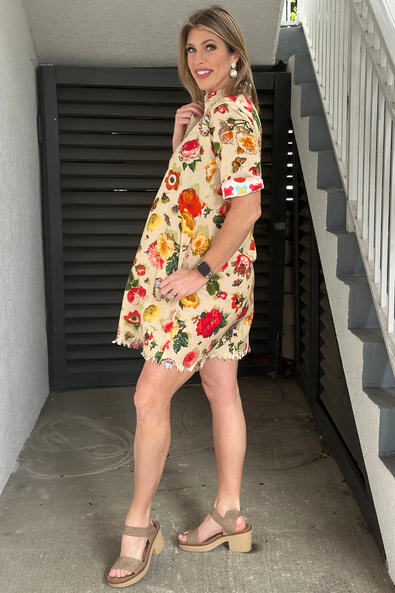 Dizzy Lizzie Botanical Print Chatham Dress