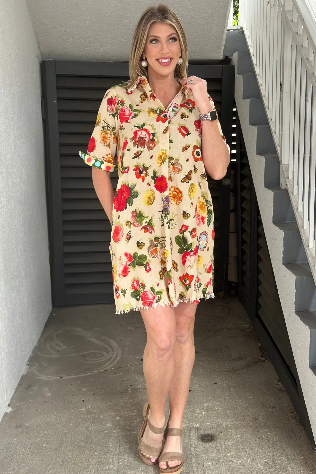 Dizzy Lizzie Botanical Print Chatham Dress