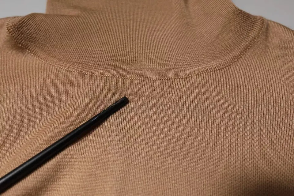 Dolce & Gabbana Brown Turtleneck Long Sleeve Pullover Sweater
