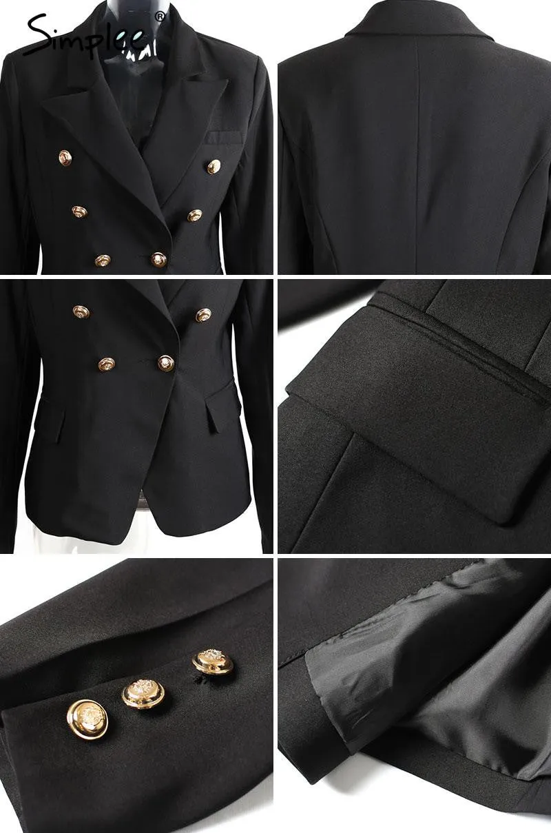 Double Breasted Blazer Coat Elegant Slim Suit Jacket Gigi Hadid Style