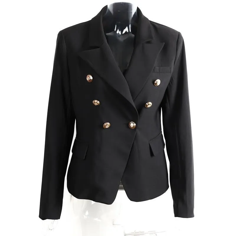 Double Breasted Blazer Coat Elegant Slim Suit Jacket Gigi Hadid Style