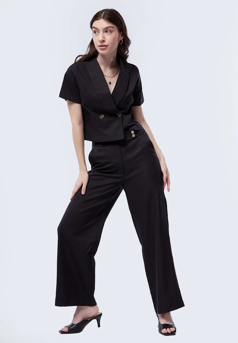 Double Breasted Short Sleeve Blazer
