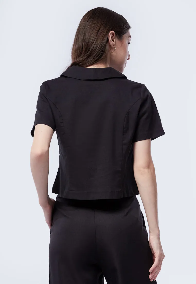Double Breasted Short Sleeve Blazer