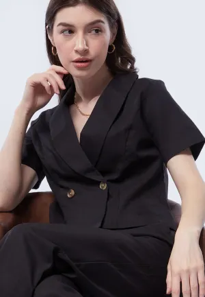 Double Breasted Short Sleeve Blazer