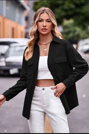 Dropped Shoulder Longline Shirt with Pockets (6 Colors)