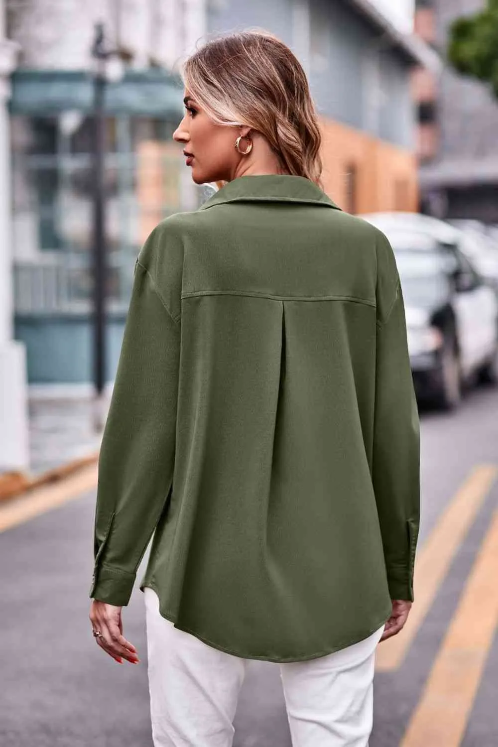 Dropped Shoulder Longline Shirt with Pockets (6 Colors)